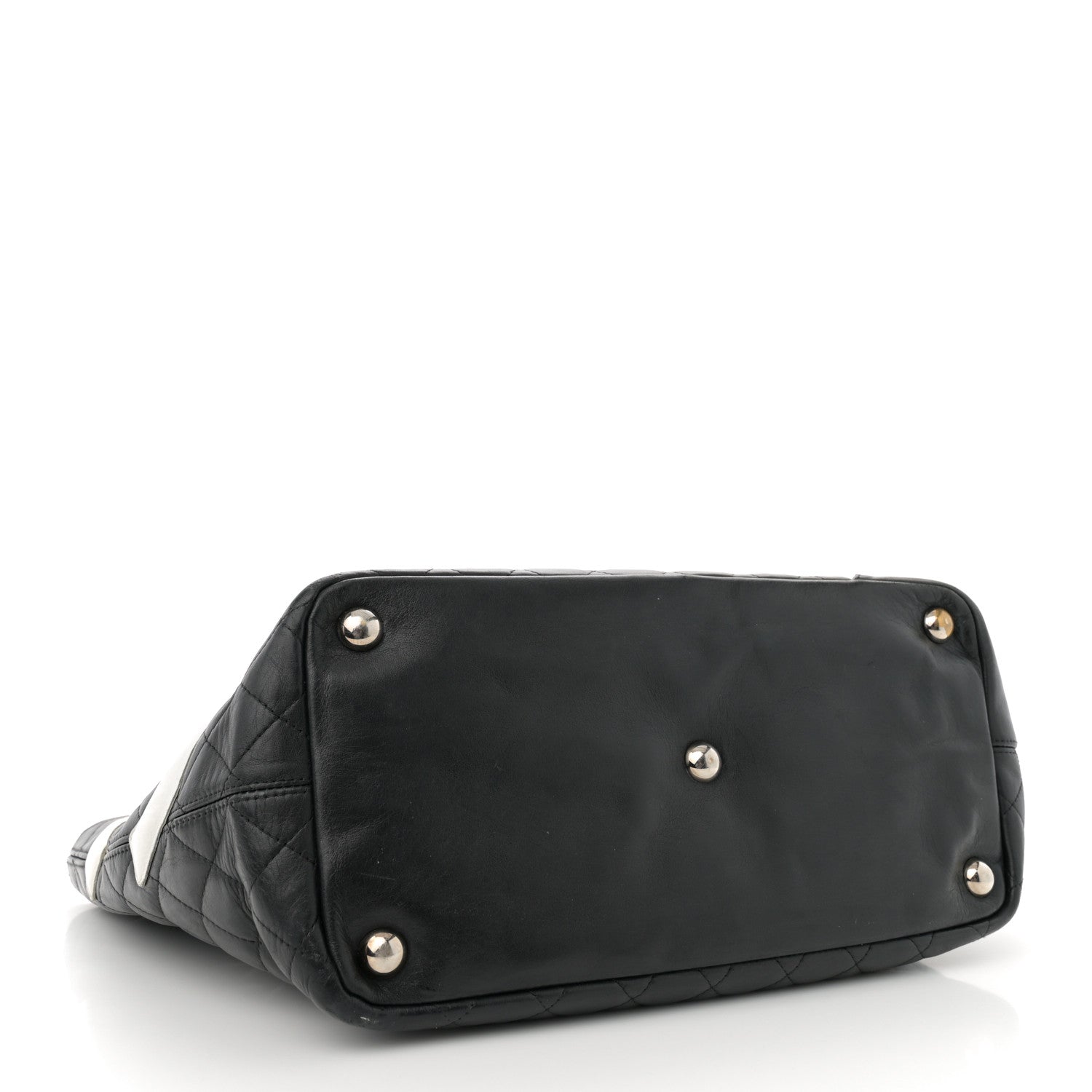 Calfskin Quilted Large Cambon Tote Black