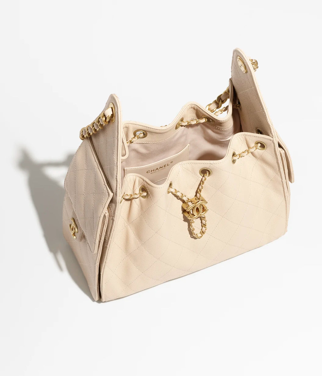 Grained Calfskin & Gold-Tone Metal
