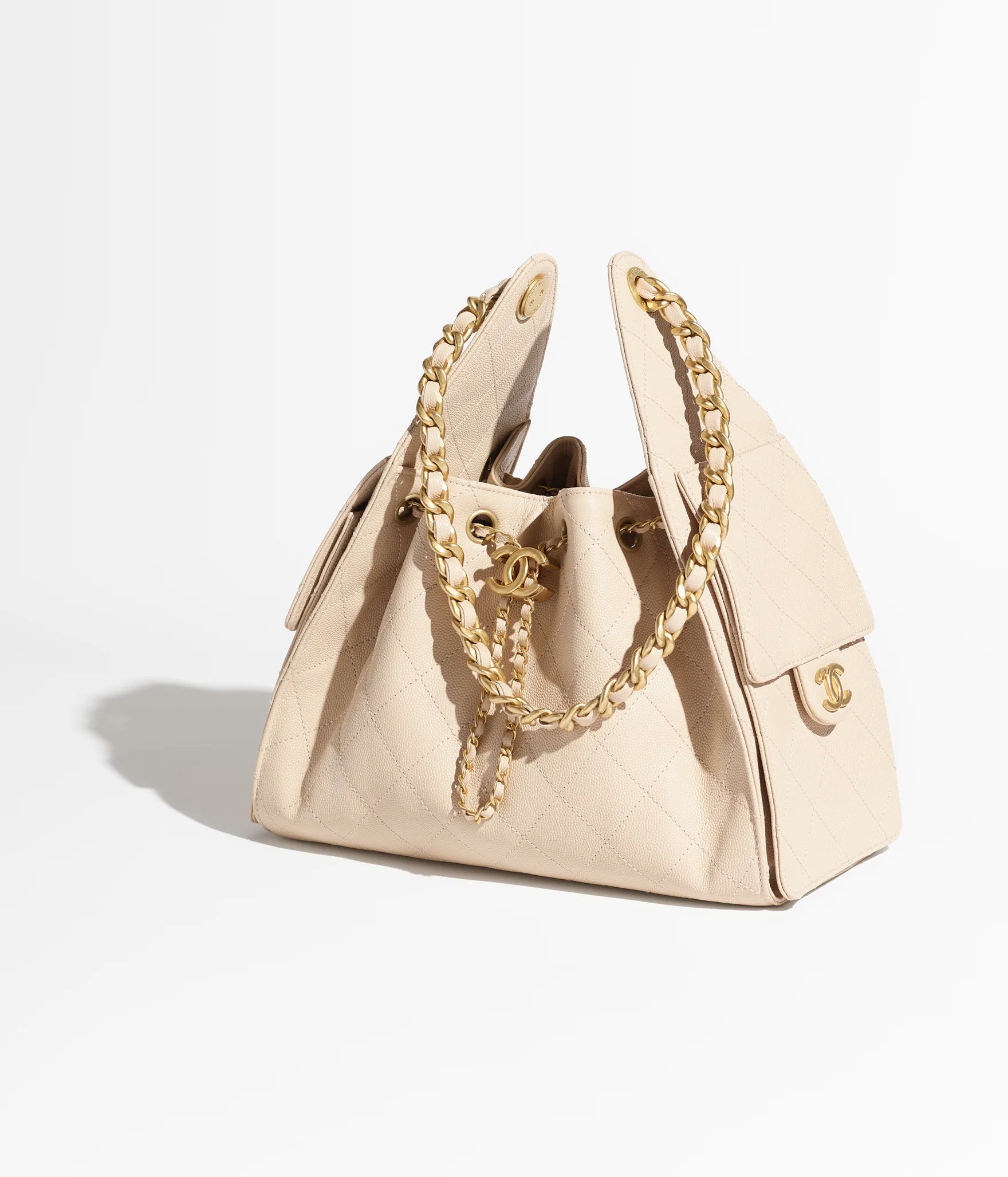 Grained Calfskin & Gold-Tone Metal