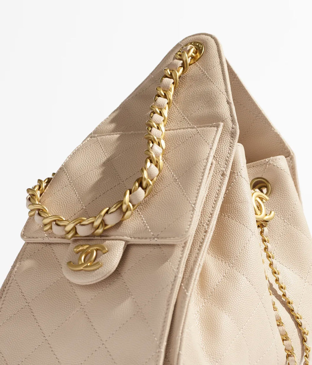 Grained Calfskin & Gold-Tone Metal