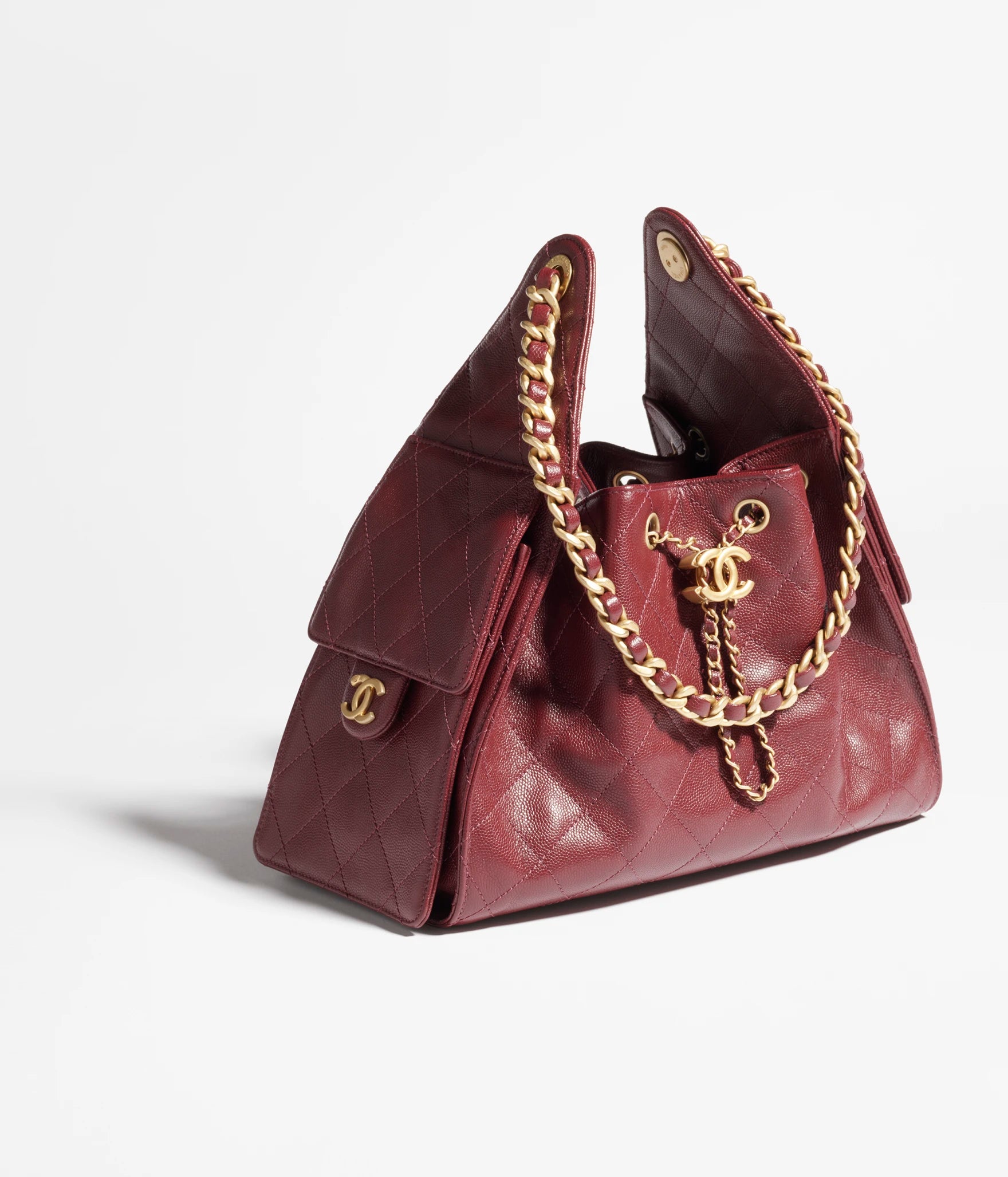 Grained Calfskin & Gold-Tone Metal