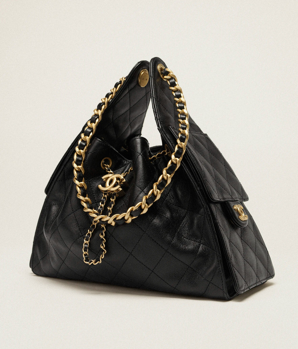 Grained Calfskin & Gold-Tone Metal