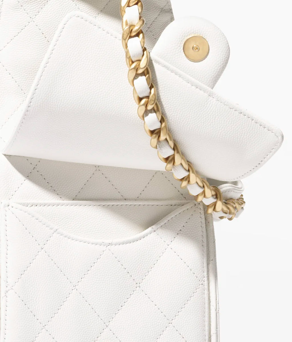 Grained Calfskin & Gold-Tone Metal